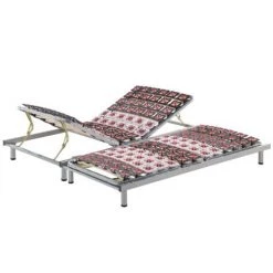 BELIANI Sommier Ajustable En Acier Gris - Gris