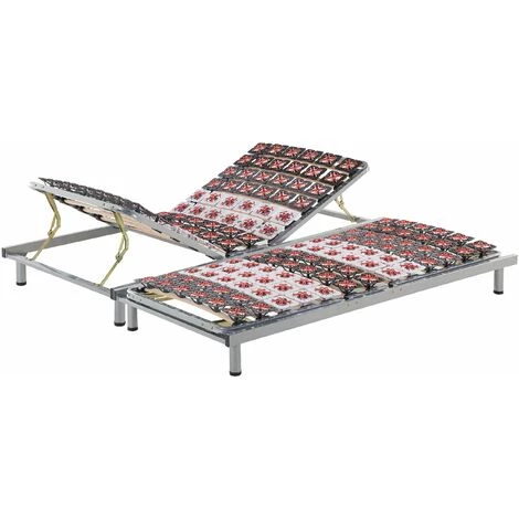 BELIANI Sommier Ajustable En Acier Gris - Gris 4 BELIANI Sommier Ajustable En Acier Gris - Gris – Image 2