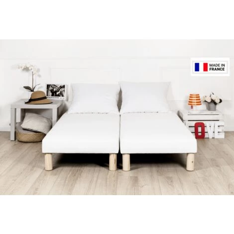 BYSOMMIFLEX Sommier Tapissier 140x190cm (70x190x2) Blanc 3 BYSOMMIFLEX Sommier Tapissier 140x190cm (70x190x2) Blanc