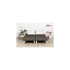 BYSOMMIFLEX Sommier Tapissier 200x200cm (100x200x2) Marron Français