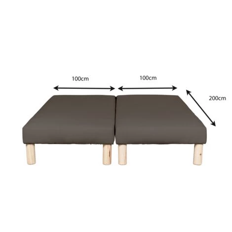 BYSOMMIFLEX Sommier Tapissier 200x200cm (100x200x2) Marron Français 4 BYSOMMIFLEX Sommier Tapissier 200x200cm (100x200x2) Marron Français – Image 2