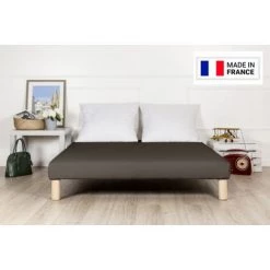 BYSOMMIFLEX Sommier Tapissier 90x200cm Marron Fabrique En France Pieds