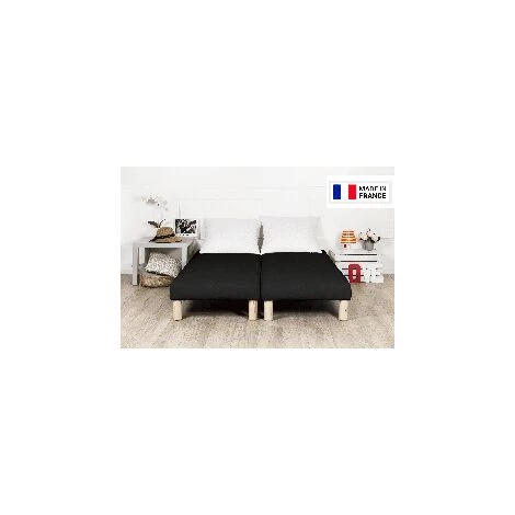 BYSOMMIFLEX Sommier Tapissier 200x200cm (100x200x2) Noir 3 BYSOMMIFLEX Sommier Tapissier 200x200cm (100x200x2) Noir