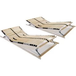 ASUPERMALL Sommiers A Lattes 2 Pcs Avec 28 Lattes 7 Zones 90x200 Cm