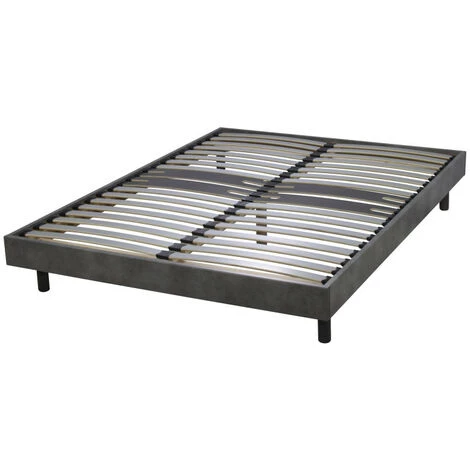 EBAC LITERIE Sommier + Jeu De Pieds 140x190 Decokit 2x18 Lattes Béton - Gris Acier 3 EBAC LITERIE Sommier + Jeu De Pieds 140x190 Decokit 2x18 Lattes Béton - Gris Acier