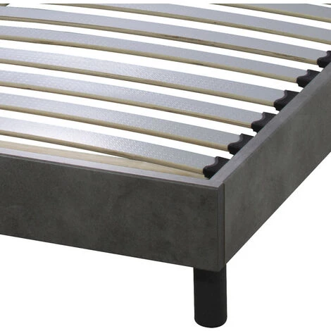 EBAC LITERIE Sommier + Jeu De Pieds 140x190 Decokit 2x18 Lattes Béton - Gris Acier 4 EBAC LITERIE Sommier + Jeu De Pieds 140x190 Decokit 2x18 Lattes Béton - Gris Acier – Image 2