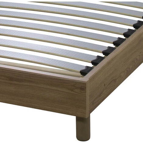 EBAC LITERIE Sommier + Jeu De Pieds 140x190 Decokit 2x18 Lattes Chêne Oak - Bois Clair 4 EBAC LITERIE Sommier + Jeu De Pieds 140x190 Decokit 2x18 Lattes Chêne Oak - Bois Clair – Image 2