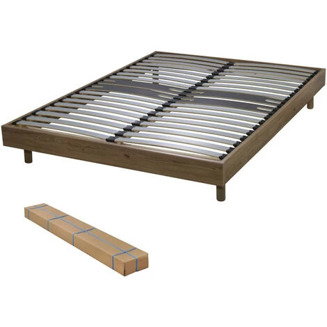 EBAC LITERIE Sommier + Jeu De Pieds 140x190 Decokit 2x18 Lattes Chêne Oak - Bois Clair 5 EBAC LITERIE Sommier + Jeu De Pieds 140x190 Decokit 2x18 Lattes Chêne Oak - Bois Clair – Image 3