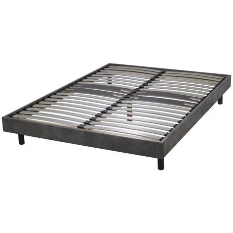 EBAC LITERIE Sommier + Jeu De Pieds 160x200 Decokit 2x18 Lattes Béton - Gris Acier 3 EBAC LITERIE Sommier + Jeu De Pieds 160x200 Decokit 2x18 Lattes Béton - Gris Acier