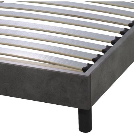EBAC LITERIE Sommier + Jeu De Pieds 160x200 Decokit 2x18 Lattes Béton - Gris Acier 4 EBAC LITERIE Sommier + Jeu De Pieds 160x200 Decokit 2x18 Lattes Béton - Gris Acier – Image 2
