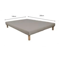 BYSOMMIFLEX Sommier Tapissier 140x200cm Gris Pieds Fabrication Francaise -Sommier Soldes 24401078 2