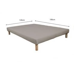 BYSOMMIFLEX Sommier Tapissier 120x190cm Gris Fabrique En France Pieds -Sommier Soldes 24401085 3