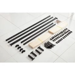 KOSMI - Sommier à Lattes 140x190 Cm Sur Pieds Pour Lit 2 Places - Noir 9 KOSMI - Sommier à Lattes 140x190 Cm Sur Pieds Pour Lit 2 Places - Noir -Sommier Soldes 24700662 3