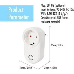 ASUPERMALL Wifi Intelligent Socket App Sans Fil Accueil Minuterie 200V 10A Ignifuge Appliance Socket Controleur -Sommier Soldes 25802097 5