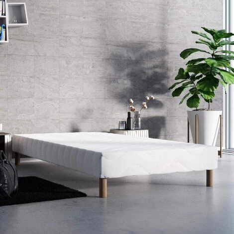 DECO IN PARIS Sommier Tapissier 90 X 190 Cm + 4 Pieds - Blanc 3 DECO IN PARIS Sommier Tapissier 90 X 190 Cm + 4 Pieds - Blanc