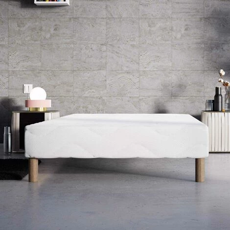 DECO IN PARIS Sommier Tapissier 90 X 190 Cm + 4 Pieds - Blanc 4 DECO IN PARIS Sommier Tapissier 90 X 190 Cm + 4 Pieds - Blanc – Image 2