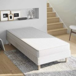 DECO IN PARIS CONFORT ECO - Ensemble Sommier + Matelas 15 Cm 90x190 - Blanc -Sommier Soldes 26098578 4