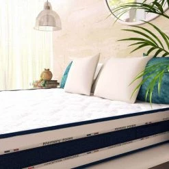 DECO IN PARIS CONFOR LUX - Ensemble Sommier Matelas Mémoire De Forme 160x 200 Cm H 22 Cm - Blanc -Sommier Soldes 26098580 4