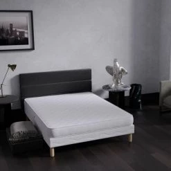 DECO IN PARIS Ensemble Sommier + Matelas H15cm 160x200 Cm - Blanc
