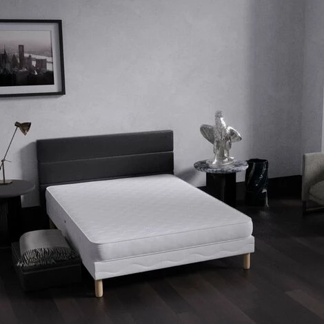 DECO IN PARIS Ensemble Sommier + Matelas H15cm 160x200 Cm - Blanc 3 DECO IN PARIS Ensemble Sommier + Matelas H15cm 160x200 Cm - Blanc