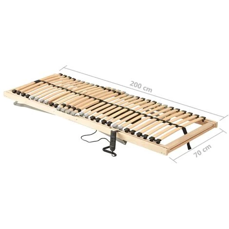 Sommier à Lattes Électrique 7 Zones 70x200 Cm 28 Lattes VidaXL - Brun 5 Sommier à Lattes Électrique 7 Zones 70x200 Cm 28 Lattes VidaXL - Brun – Image 3