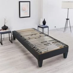 BELLECOUR LITERIE | Sommier électrique AMIRAL 70x190 Cm | Lattes - Gris