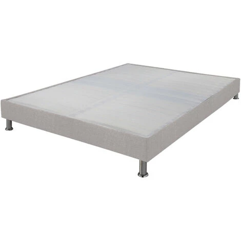 EBAC LITERIE Sommier Tapissier + Jeu De Pieds 120x190 Omega Tissu Lin 2x18 Lattes - Lin 3 EBAC LITERIE Sommier Tapissier + Jeu De Pieds 120x190 Omega Tissu Lin 2x18 Lattes - Lin