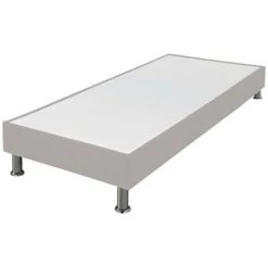 EBAC LITERIE Sommier Tapissier + Jeu De Pieds 80x200 Omega Tissu Lin 18 Lattes - Lin