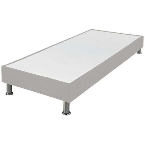 EBAC LITERIE Sommier Tapissier + Jeu De Pieds 90x200 Omega Tissu Lin 18 Lattes - Lin 3 EBAC LITERIE Sommier Tapissier + Jeu De Pieds 90x200 Omega Tissu Lin 18 Lattes - Lin