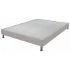 EBAC LITERIE Sommier Tapissier + Jeu De Pieds 140x200 Omega Tissu Lin 2x18 Lattes - Lin -Sommier Soldes 27324900 1