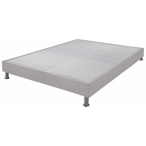 EBAC LITERIE Sommier Tapissier + Jeu De Pieds 140x200 Omega Tissu Lin 2x18 Lattes - Lin 3 EBAC LITERIE Sommier Tapissier + Jeu De Pieds 140x200 Omega Tissu Lin 2x18 Lattes - Lin