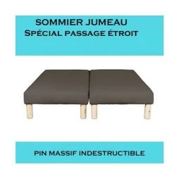 BYSOMMIFLEX Sommier Tapissier 180x200cm (90x200x2) Marron -Sommier Soldes 27494889 3
