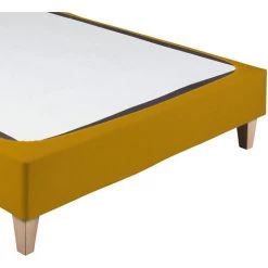 TERRE DE NUIT Cache-sommier Coton Jersey Jaune Moutarde 90x200 - Jaune 7 TERRE DE NUIT Cache-sommier Coton Jersey Jaune Moutarde 90x200 - Jaune -Sommier Soldes 27579214 3