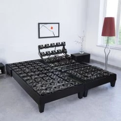 BELLECOUR LITERIE | Jeu De 2 Sommiers électriques MONDOR 180x200 Cm | Plots - Gris