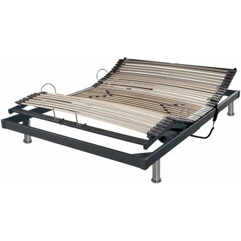 EBAC LITERIE Sommier électrique S50 Mono-Lattes Bois-Réglage Fermeté Zone Lombaires-120x190-Gris - Bois Clair 3 EBAC LITERIE Sommier électrique S50 Mono-Lattes Bois-Réglage Fermeté Zone Lombaires-120x190-Gris - Bois Clair