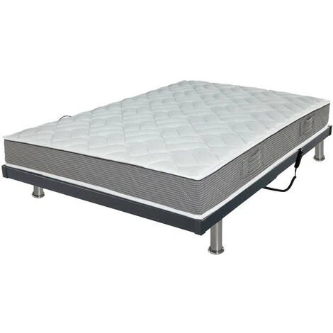 EBAC LITERIE Ensemble Relaxation S50 + Matelas Latex Storm - 3 Zones - 120x190 - Gris - Gris/Taupe/Anthracite 3 EBAC LITERIE Ensemble Relaxation S50 + Matelas Latex Storm - 3 Zones - 120x190 - Gris - Gris/Taupe/Anthracite
