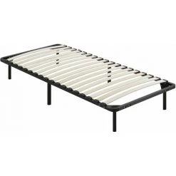 ALTOBUY ALTOMAX - Sommier Démontable 18 Lattes 90x190cm + 6 Pieds - Noir