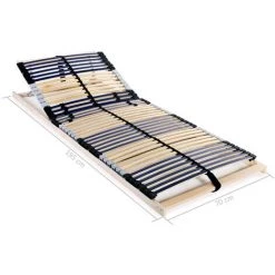 ASUPERMALL Sommiers A Lattes 2 Pcs Avec 42 Lattes 7 Zones 70x200 Cm -Sommier Soldes 31447684 4