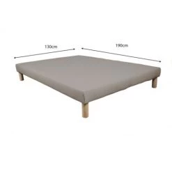 BYSOMMIFLEX Sommier Tapissier 130x190cm Gris Fabrique En France -Sommier Soldes 31557855 2