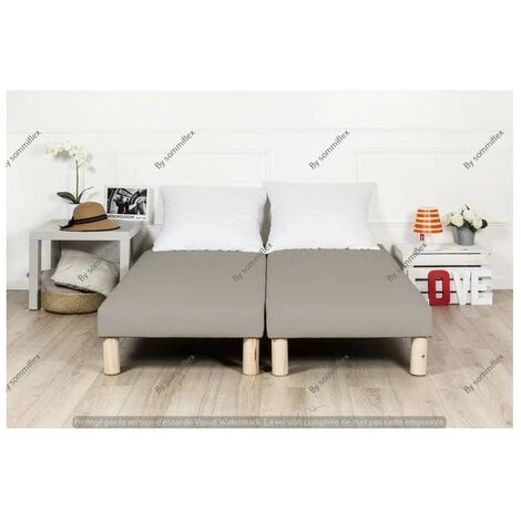 BYSOMMIFLEX Sommier Tapissier 200x200cm (100x200x2) Gris Français 3 BYSOMMIFLEX Sommier Tapissier 200x200cm (100x200x2) Gris Français
