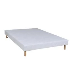 LE QUAI DES AFFAIRES Sommier Tapissier OLYMPE 140x190cm / Blanc/ 189x139x30 Cm