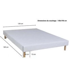 LE QUAI DES AFFAIRES Sommier Tapissier OLYMPE 140x190cm / Blanc/ 189x139x30 Cm -Sommier Soldes 32169573 4