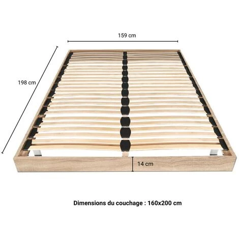 LE QUAI DES AFFAIRES Sommier Sur Pied SOMKIT 160x200 / Chêne Blanchi/ 198x159x29cm 5 LE QUAI DES AFFAIRES Sommier Sur Pied SOMKIT 160x200 / Chêne Blanchi/ 198x159x29cm – Image 3