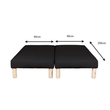BYSOMMIFLEX Sommier Tapissier 160x200cm (80x200x2) Noir 4 BYSOMMIFLEX Sommier Tapissier 160x200cm (80x200x2) Noir – Image 2