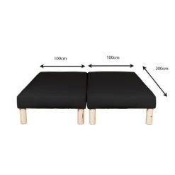 BYSOMMIFLEX Sommier Tapissier 200x200cm (100x200x2) Noir 6 BYSOMMIFLEX Sommier Tapissier 200x200cm (100x200x2) Noir -Sommier Soldes 32384913 2