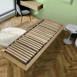 LE QUAI DES AFFAIRES Sommier Sur Pied SOMKIT 90x190 / Chêne Blanchi/ 188x89x29