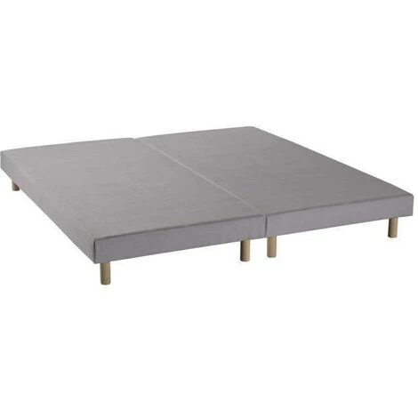 DEKO DREAM Rakenne Sommiers Tapissiers A Lattes 2x80x200 - Bois Massif Gris + Pieds 4 DEKO DREAM Rakenne Sommiers Tapissiers A Lattes 2x80x200 - Bois Massif Gris + Pieds – Image 2