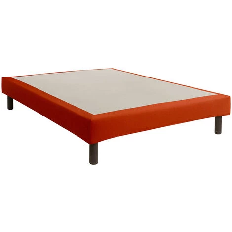SOMEO Cache-sommier Intégral 100% Coton Terracotta 160x200 - Orange 3 SOMEO Cache-sommier Intégral 100% Coton Terracotta 160x200 - Orange – Image 2