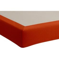 SOMEO Cache-sommier Intégral 100% Coton Terracotta 160x200 - Orange 7 SOMEO Cache-sommier Intégral 100% Coton Terracotta 160x200 - Orange -Sommier Soldes 34745026 3
