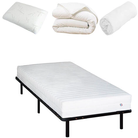 OLYMPE LITERIE | Pack Prêt à Dormir EGIO 90x190 Cm | Matelas Latex Like + Sommier Métal + Accessoires - Blanc 3 OLYMPE LITERIE | Pack Prêt à Dormir EGIO 90x190 Cm | Matelas Latex Like + Sommier Métal + Accessoires - Blanc